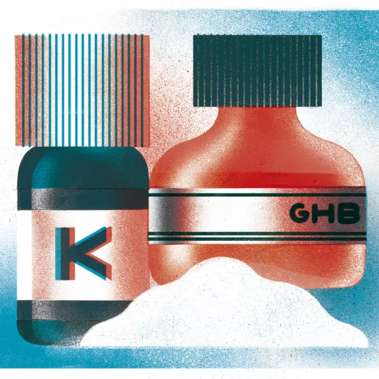 Ilustración GHB y Anfetamina