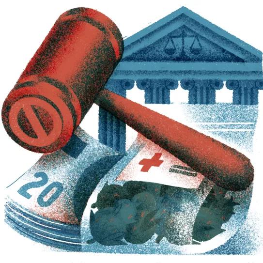 Ilustración: Justicia, dinero, marihuana