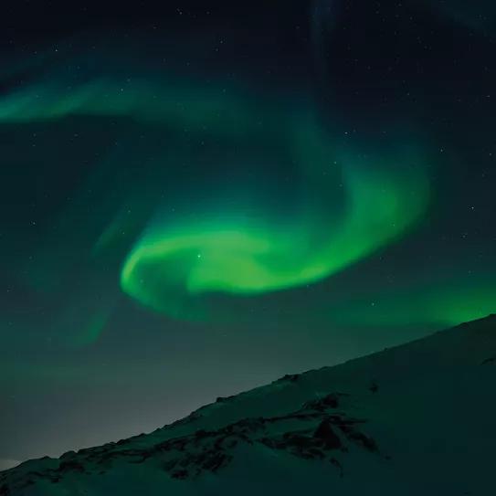 Un porro con las auroras boreales