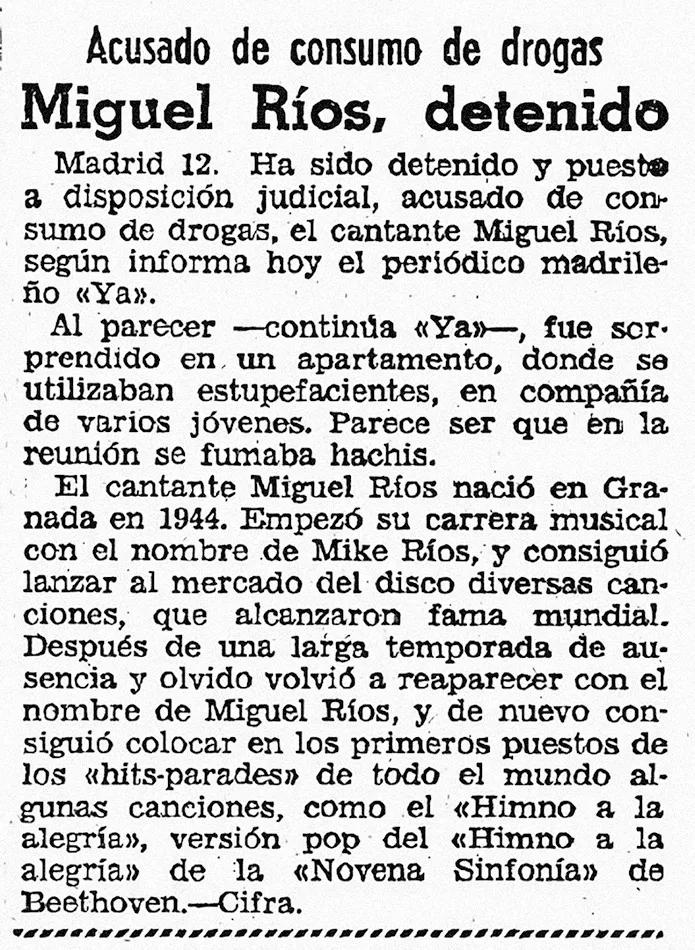 Miguel Ríos detenido