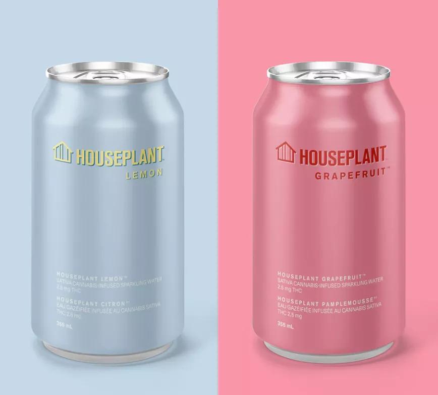 Houseplant Sparkling Water​​​​​​​:  Más agua con burbujas que contiene 2.5mg THC. Sabor a uva o limón que no te va a pegar fuerte pero, ey, algo es algo.