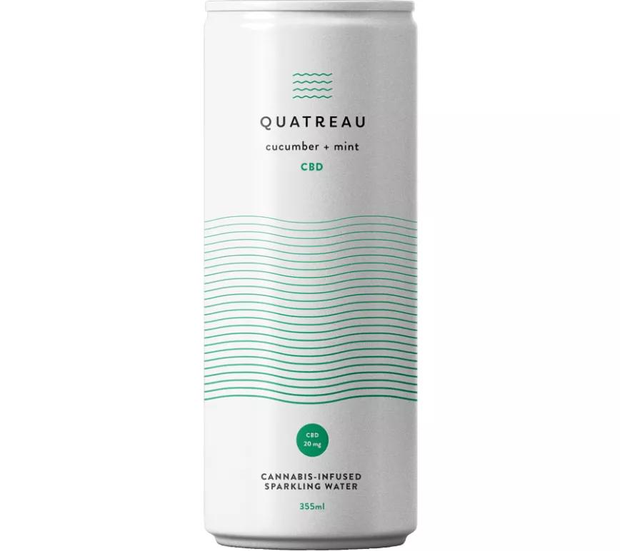 Quatreau Spring Water:  Agua con CBD en una dosis de 20mg. Está fabricada por otro de los gigantes de los productos de cannabis como es Canopy. Los sabores de esta agua son para paladares un tanto especiales: pepino o menta; tienen un par de sabores un poco menos exigentes como son los de fruta de la pasión y guayaba.