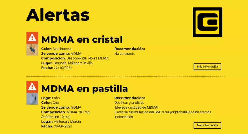 Energy Control alerta del riesgo de adulteraciones en pastillas de MDMA