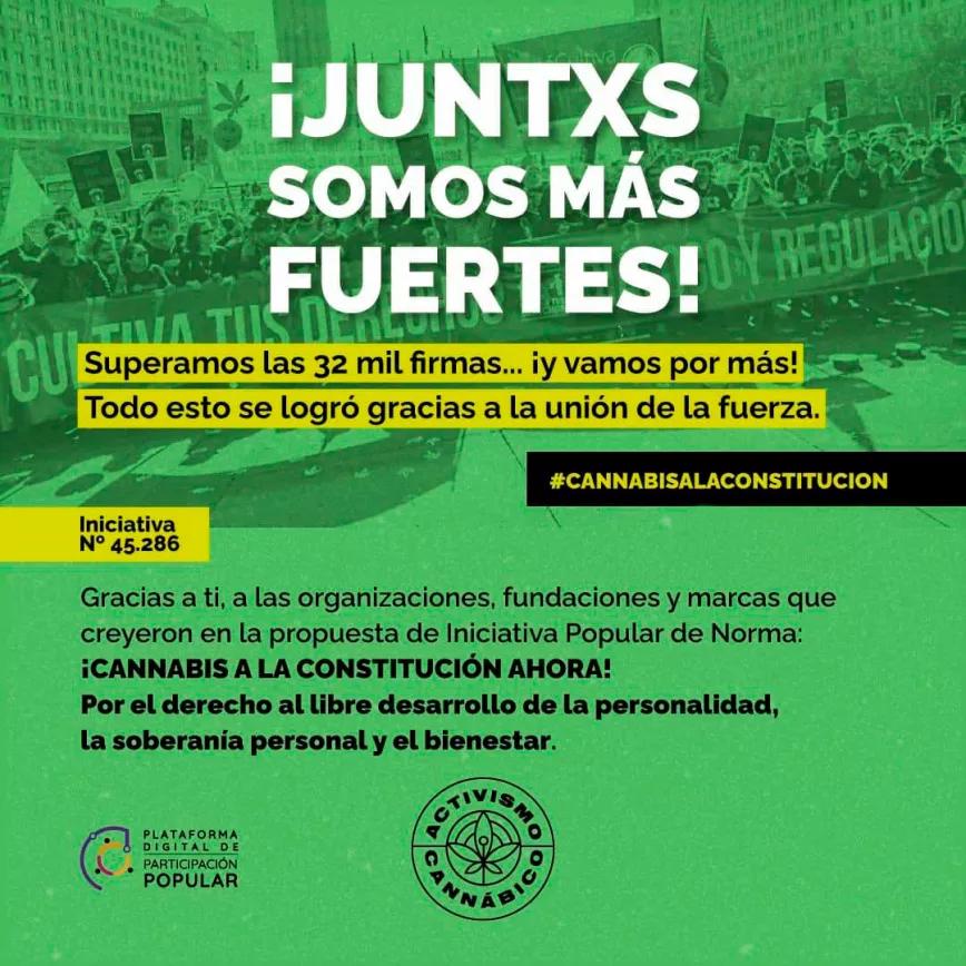 La iniciativa para incluir el cannabis en la Constitución chilena logró las firmas necesarias en tan sólo 12 horas