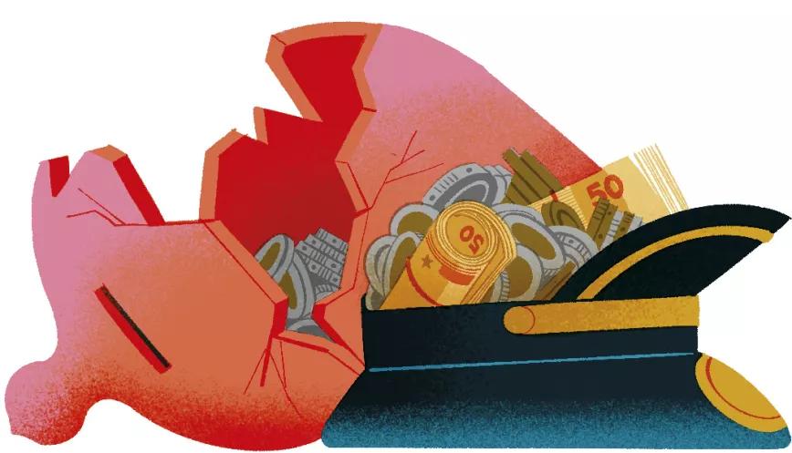 Dinero requisado en un registro