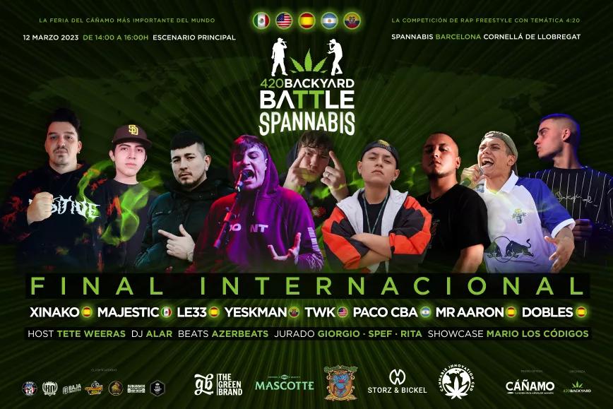Cartel de la final internacionbal del Backyard Battle de Spannabis
