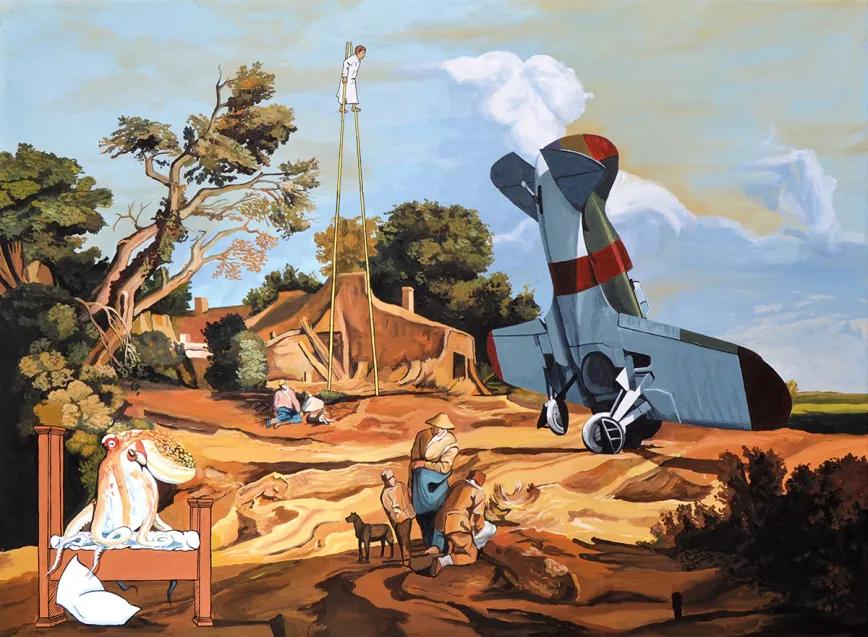 Óscar Seco.  Little Nemo in Secoland, 297x130 cm, acrílico sobre tela, (2013).