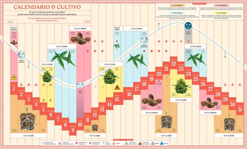 Calendario biodinámico de cultivo Julio 2025 CÁÑAMO 331