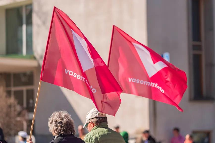 La Alianza de la Izquierda en Finlandia, conocida en finés como Vasemmistoliitto.