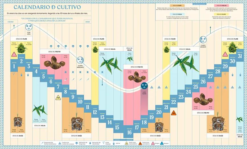 Calendario biodinámico Enero 2026 Cáñamo 335
