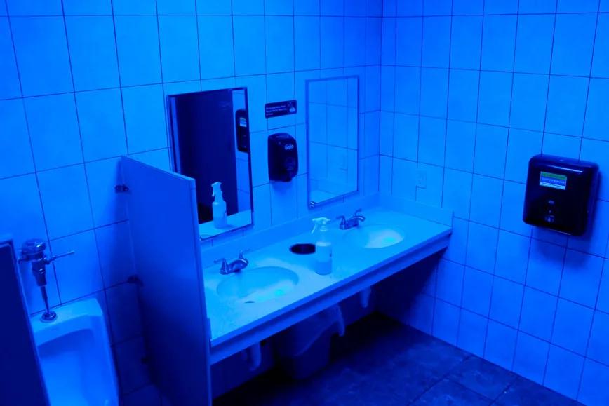 Universitat de Lleida instala luz azul en un baño para impedir que se inyecten