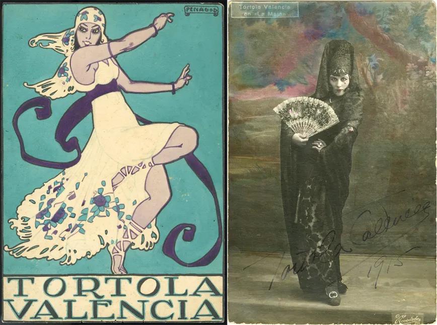 Tórtola Valencia dibujada por Rafael  de Penagos.