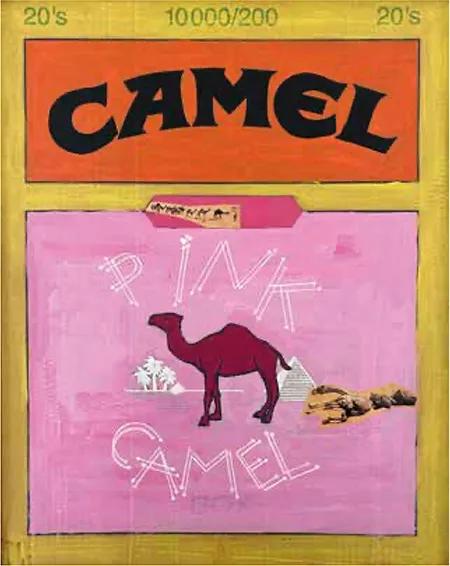 Caravana de camellos VIII, obra de 2004 (técnica mixta sobre cartón, 44 x 56 cm).
