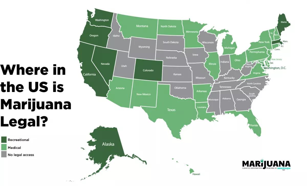 Mapa de lo legal USA