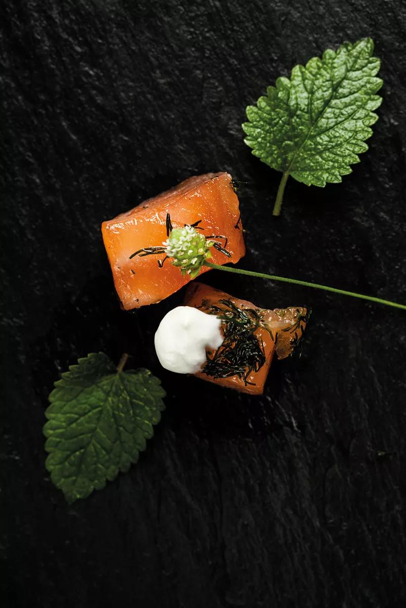 Salmón “marianado” con Vesta y eneldo