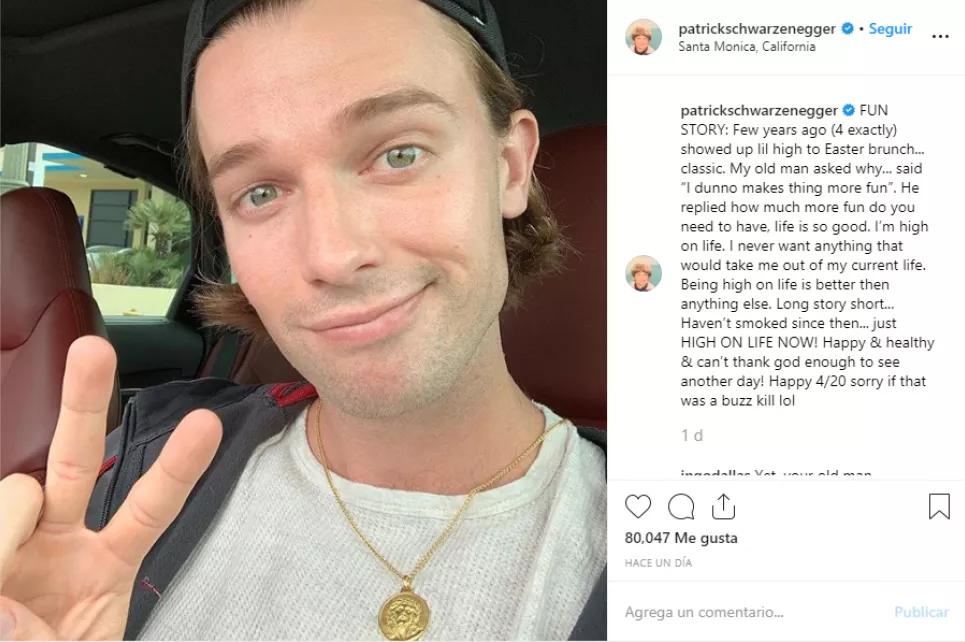 El hijo de Arnold Schwarzenegger cuenta que su padre le convenció para dejar la marihuana