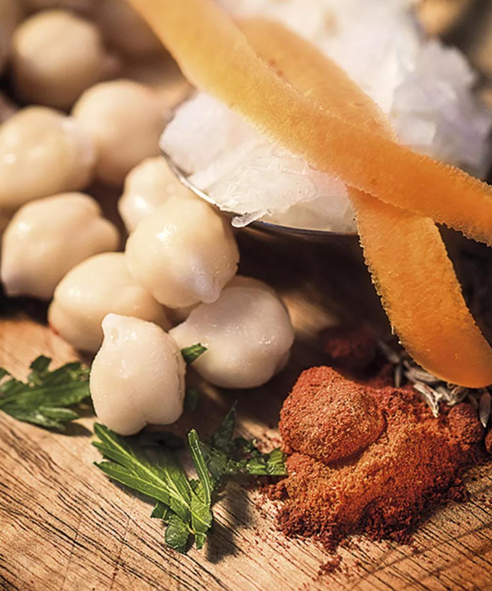 Garbanzos y otros ingredientes