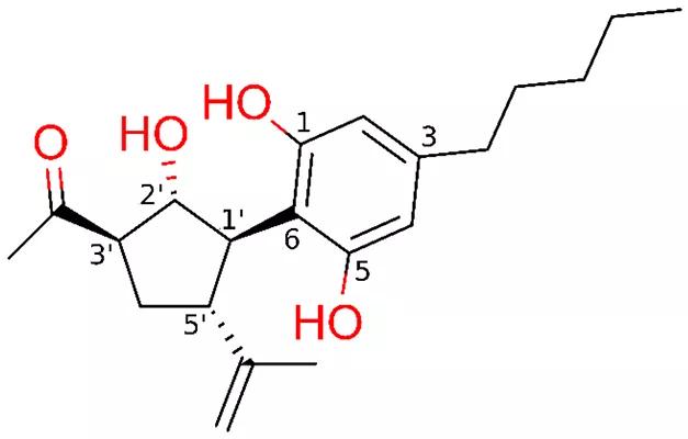 Estructura química de la cannabimovona (CBM)