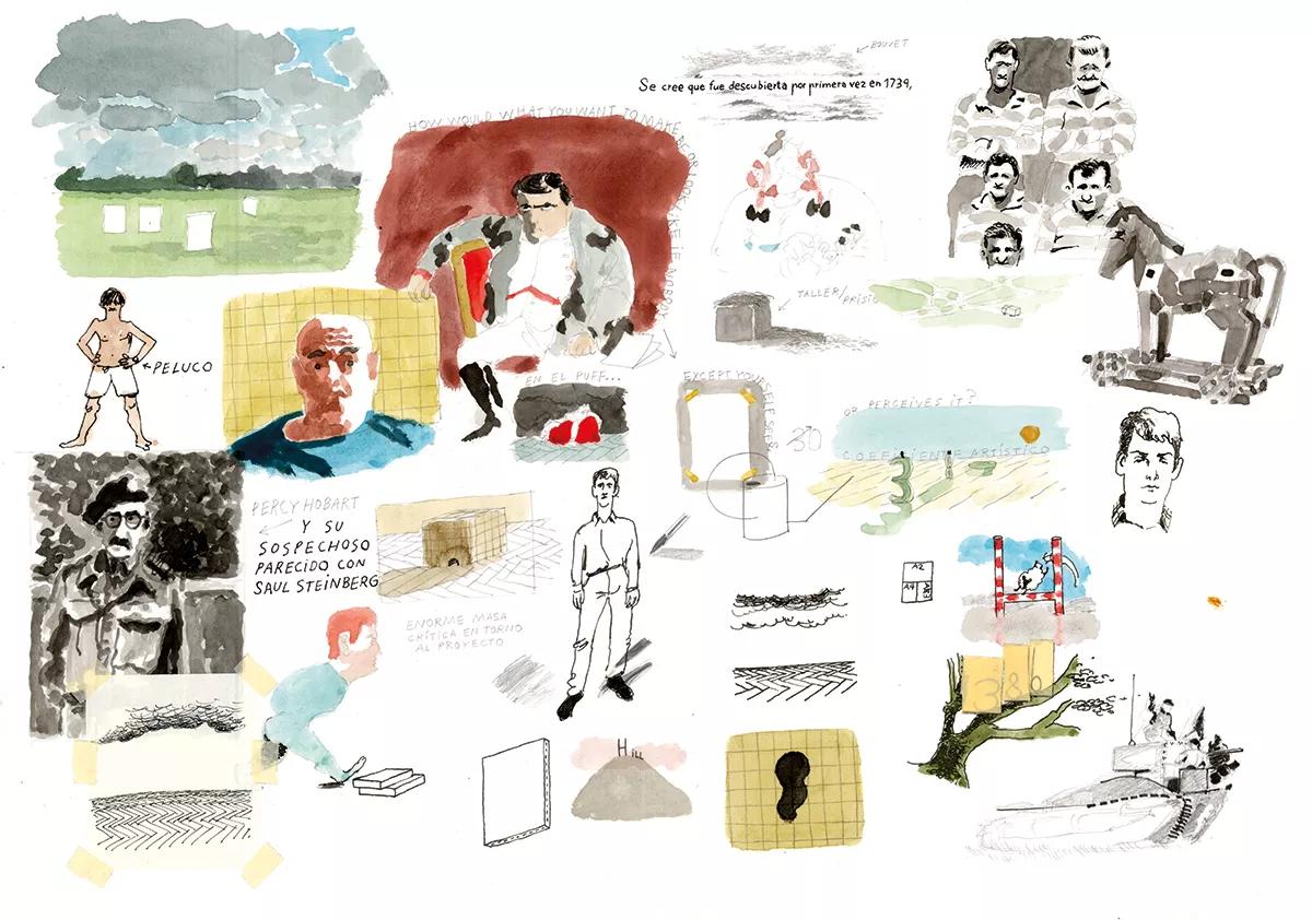 Coeficiente artístico, acuarela, tinta china, lápiz y collage sobre papel multitécnica 49 x 59,4 cm, 2020.