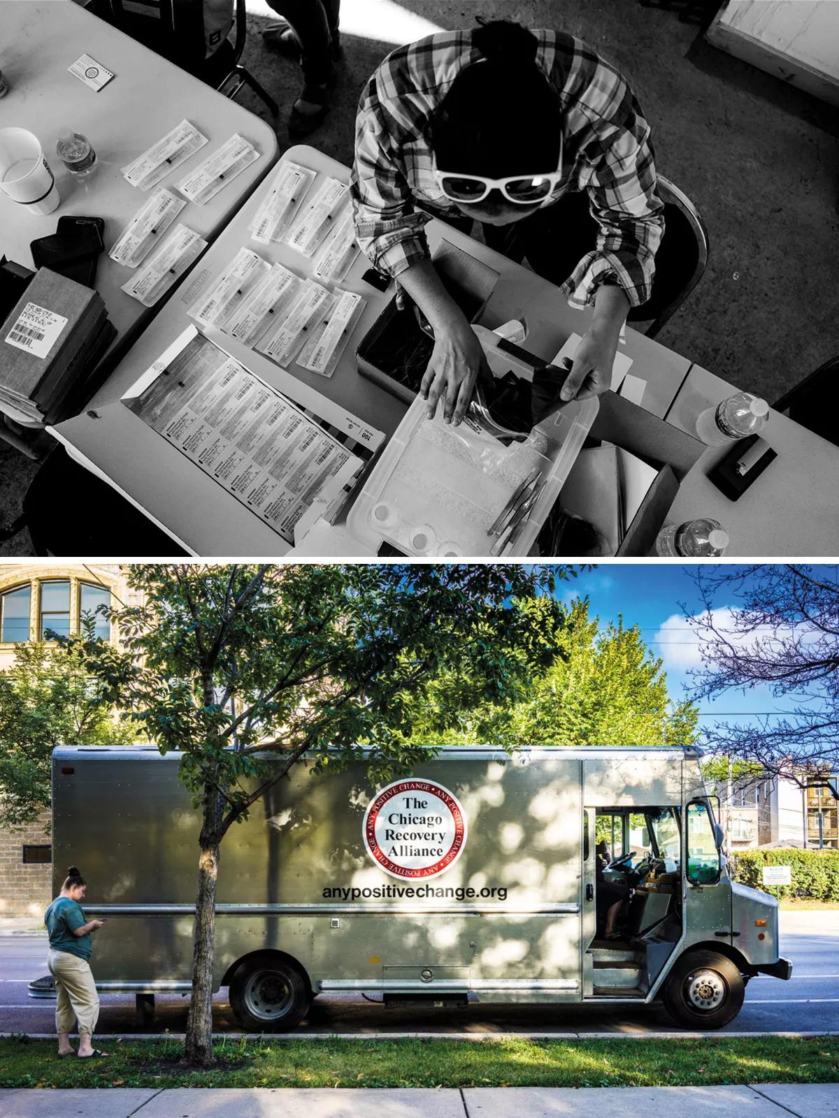 Instantáneas que recogen el día a día de la Chicago Recovery Alliance en su lucha por reducir riesgos y salvar vidas.&nbsp;
