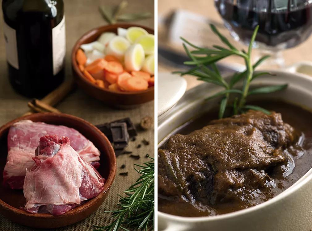 Carrillada de ternera al Oporto con chocolate y Cloud Walker 