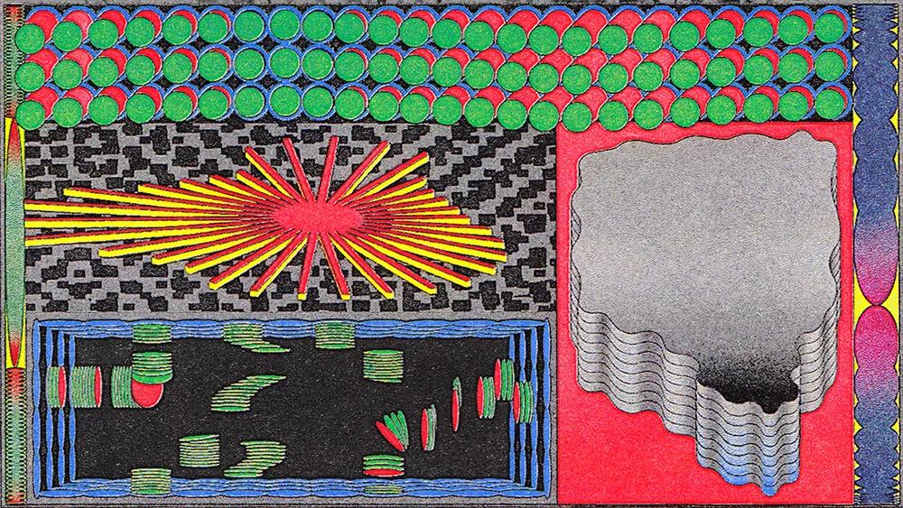 Caixa (2022), animación impresa en risografía del dúo Rapapawn, formado por Cynthia Alfonso (Vigo, 1988) & Óscar Raña (Vigo, 1990), combina elementos de la abstracción geométrica con técnicas de dibujo surgidas del underground en una sugerente estética lisérgica.