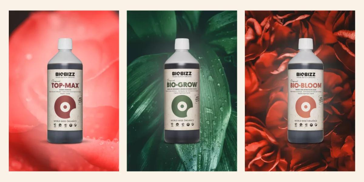 Top·Max, Bio·Grow y Bio·Bloom de Biobizz